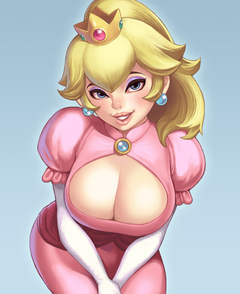 Princess peach teasing with those big breasts picture