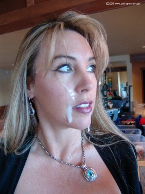 Messy Facial On My Hot Milf Face picture