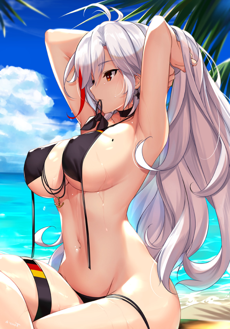 Prinz Eugen fixing her hair [Azur lane] picture