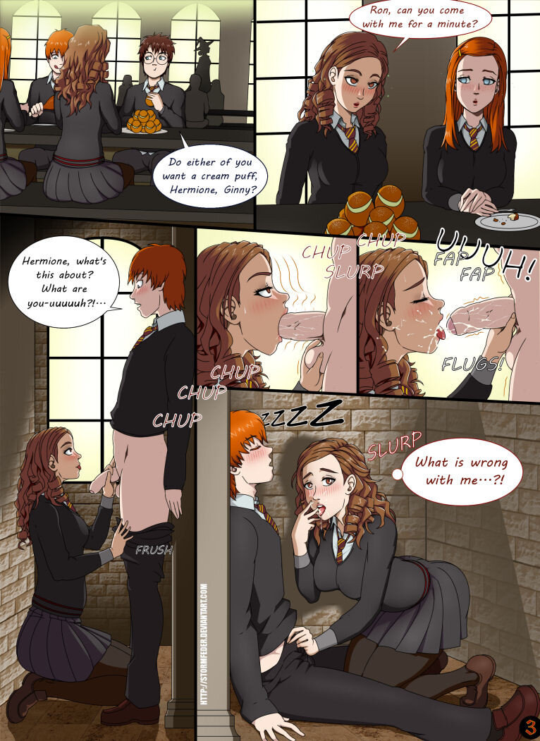 Horny Hermione 3 - Blows Ron picture
