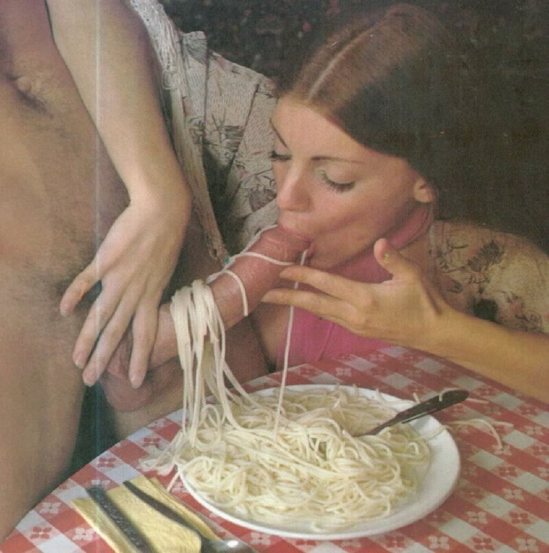 She likes sausage with her pasta picture