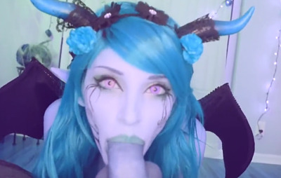 Sexy cosplay succubus sucks dick picture