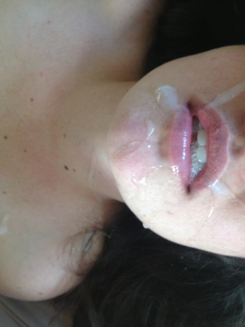 Cum covered lips picture