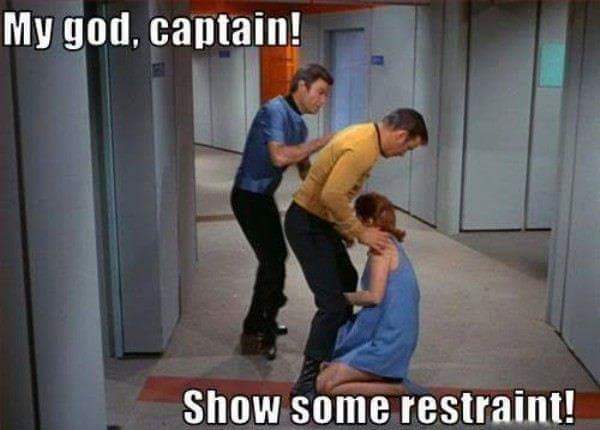 Kirk couldn't help himself. He had to go where no man had gone before. picture