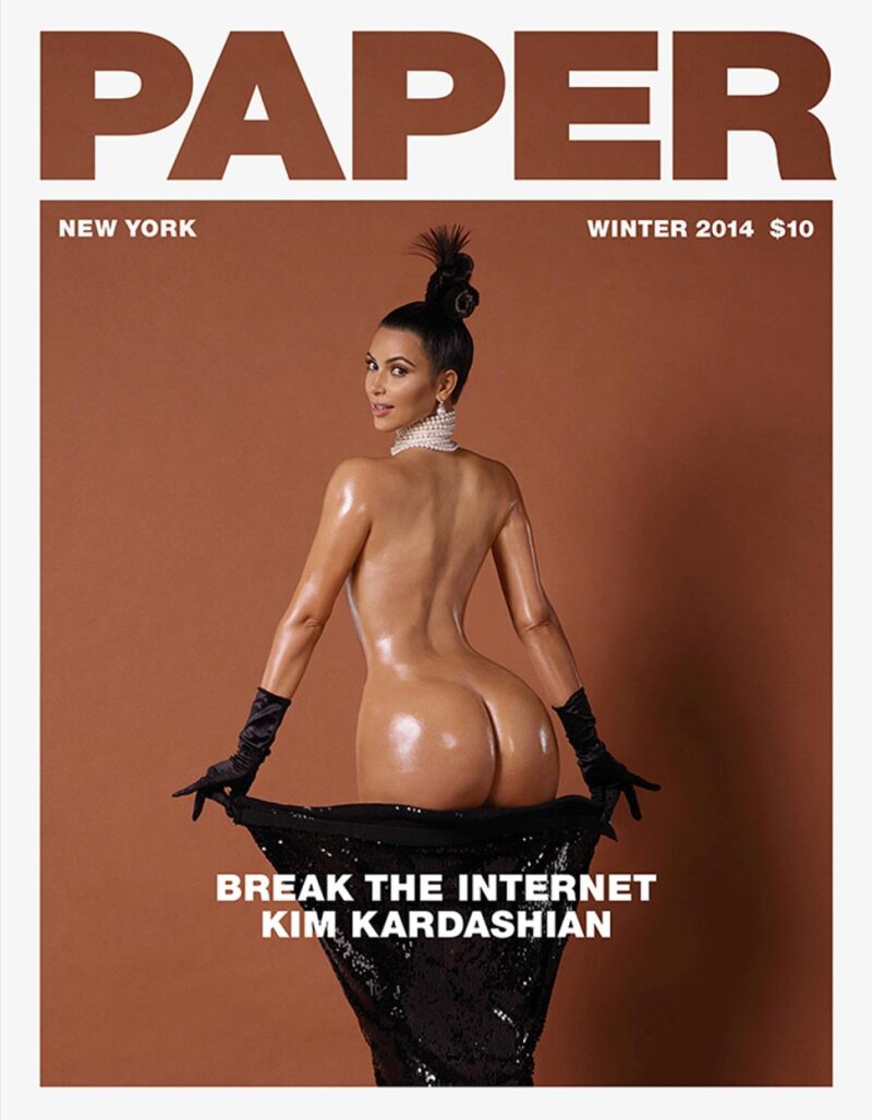 Kim Kardashian shared a photo of herself naked on the cover of Paper magazine Tuesday. picture