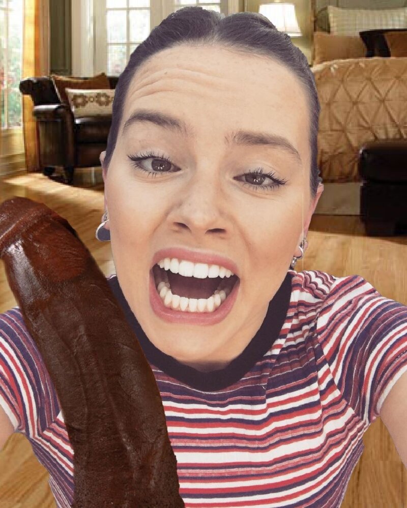 Daisy Ridley shows black cock her ahegao face picture
