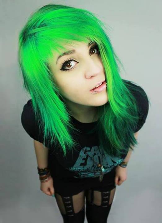 Green hair picture
