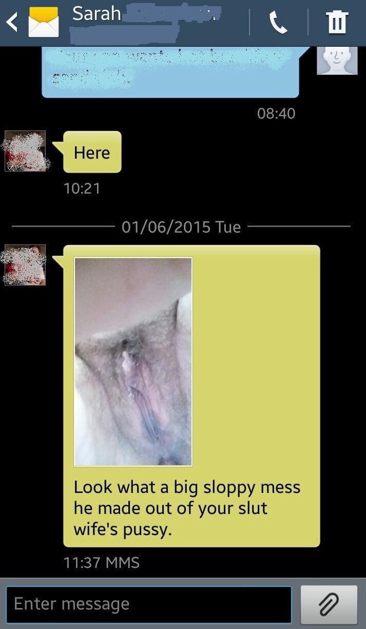 Text message before wife brings me a creamy pussy. picture