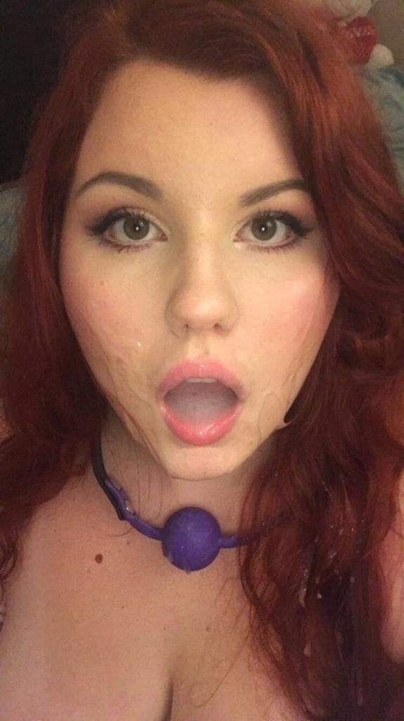 Amateur Red Head Mouth Full Of Cum picture