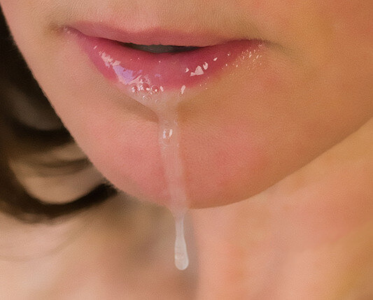 My wife has the sexiest lips, especially when there's cum dripping from them picture