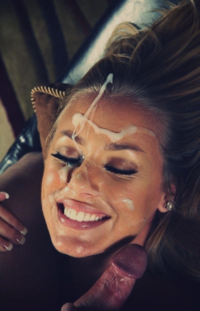 Hot cumshot over her face. picture