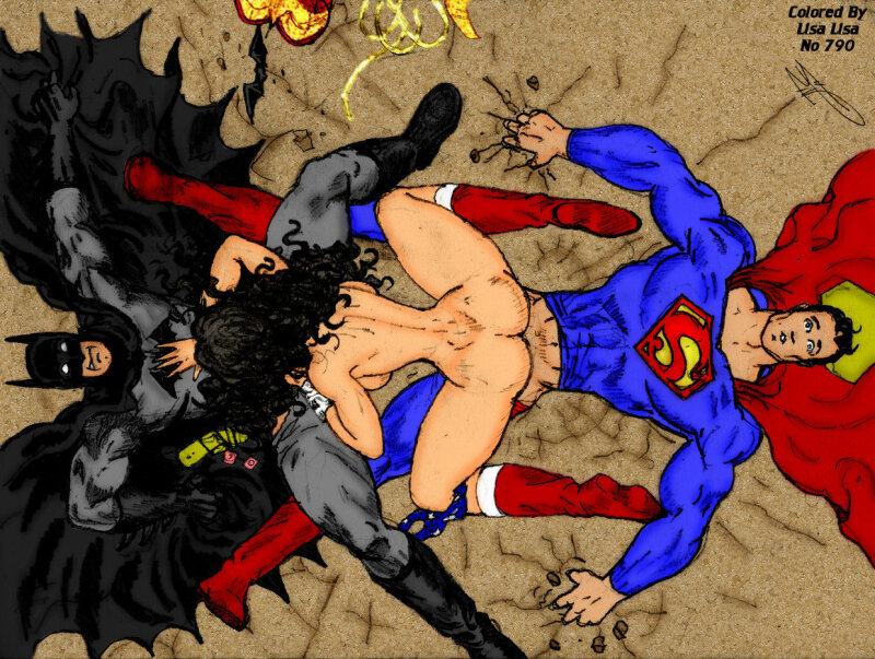 Wonder Woman [R]APES Batman and Superman at the same time picture