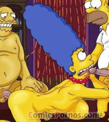 El Tipo de las Historietas, Marge y Homero Simpson en un Trio Porno picture