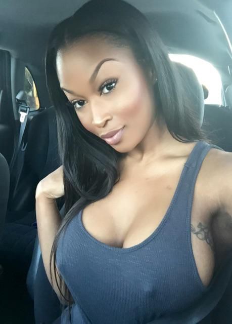 Hot black woman, selfie in car picture