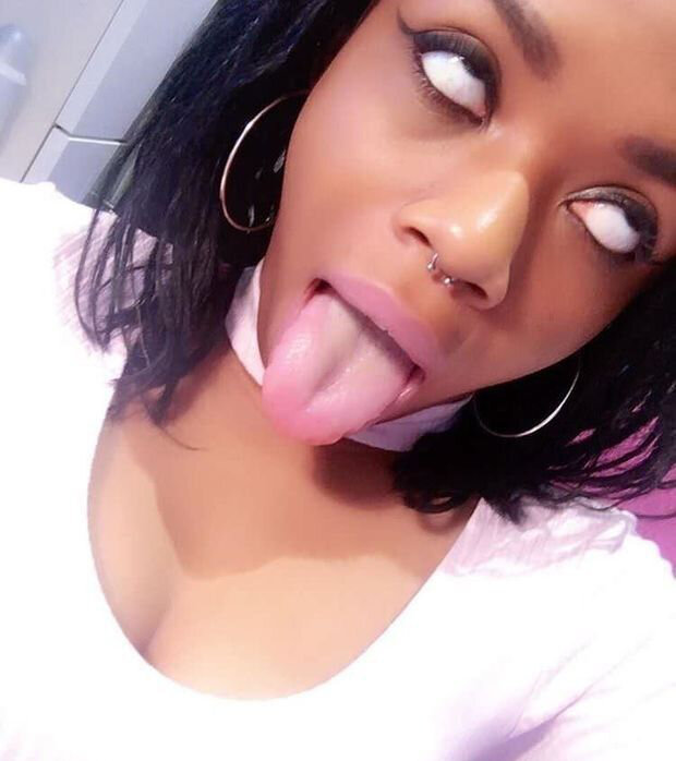 Black Babe Does Fantastic Ahegao Face With Perfect Tongue picture