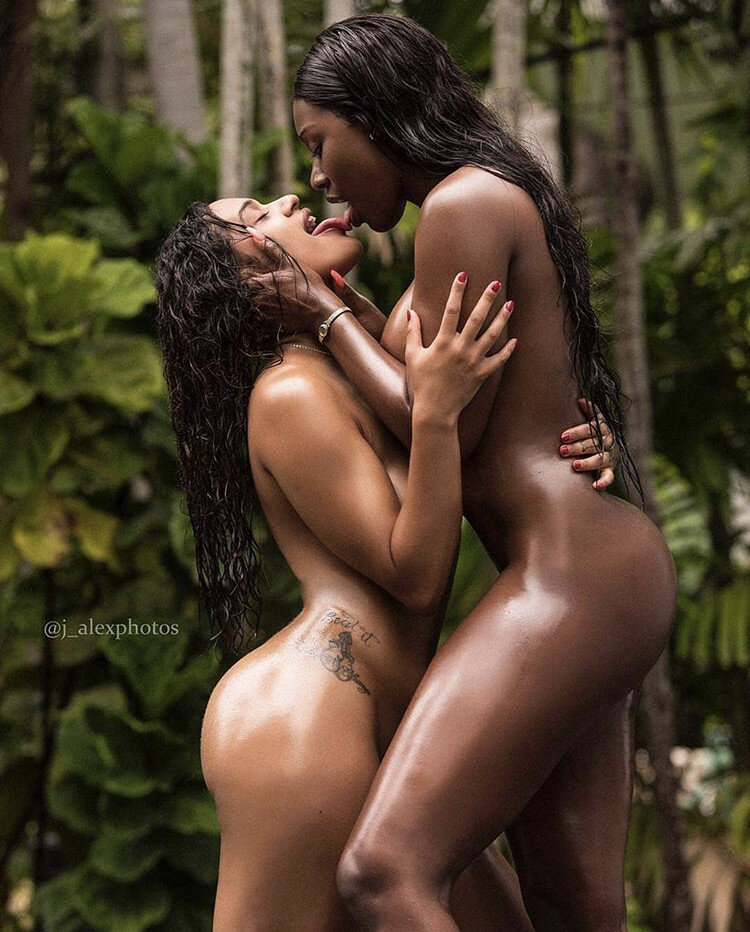 Ebony lesbians loving the rainforest picture