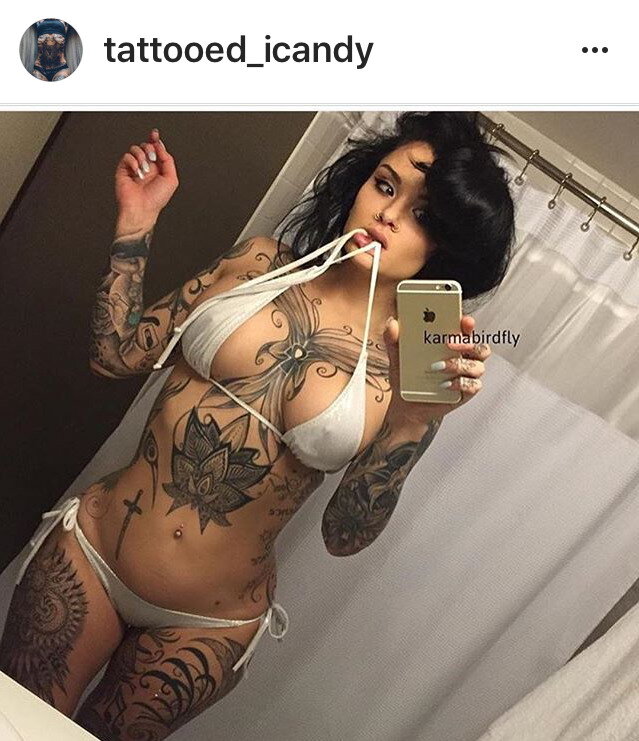 Hot tatted mirror selfie picture