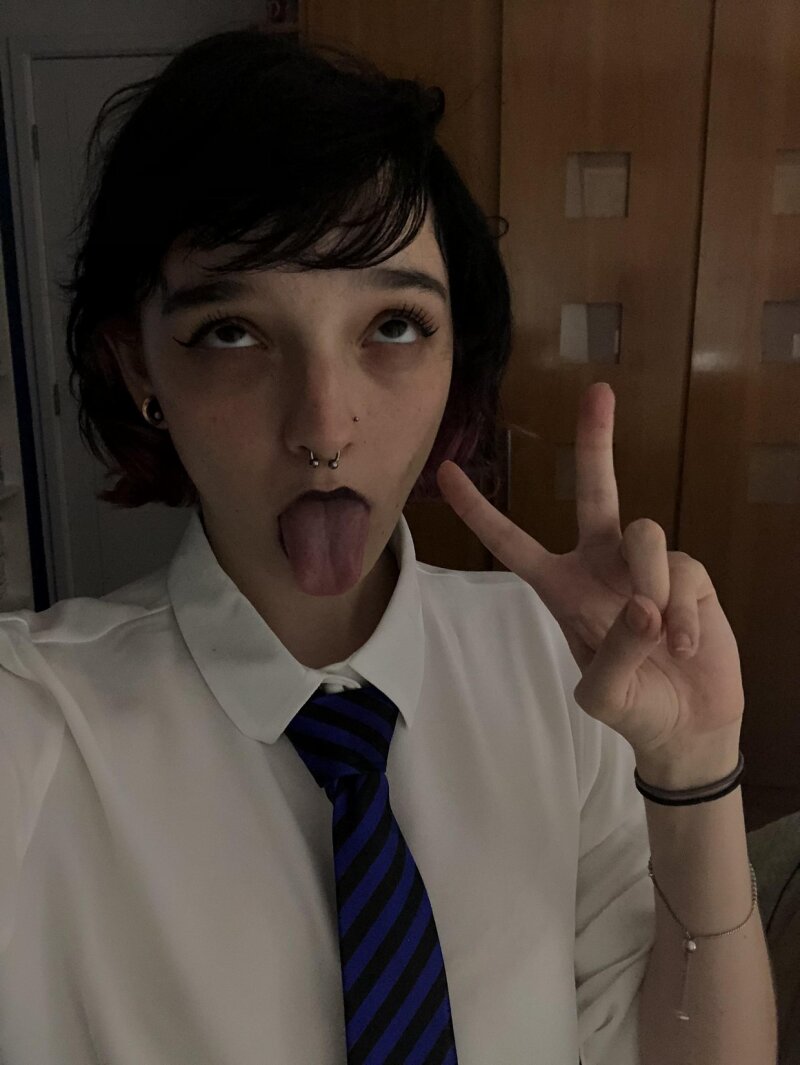 Goth teen ahegao. picture