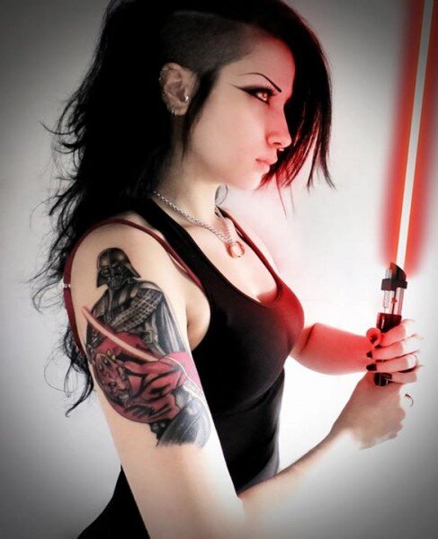 hot alt girl with lightsaber picture