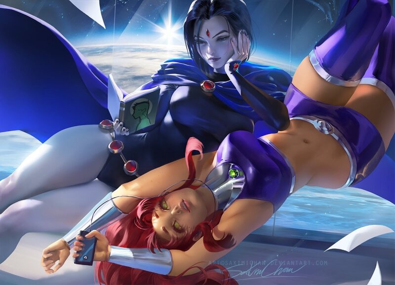Starfire and Raven picture