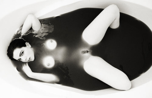 Floating in black water picture