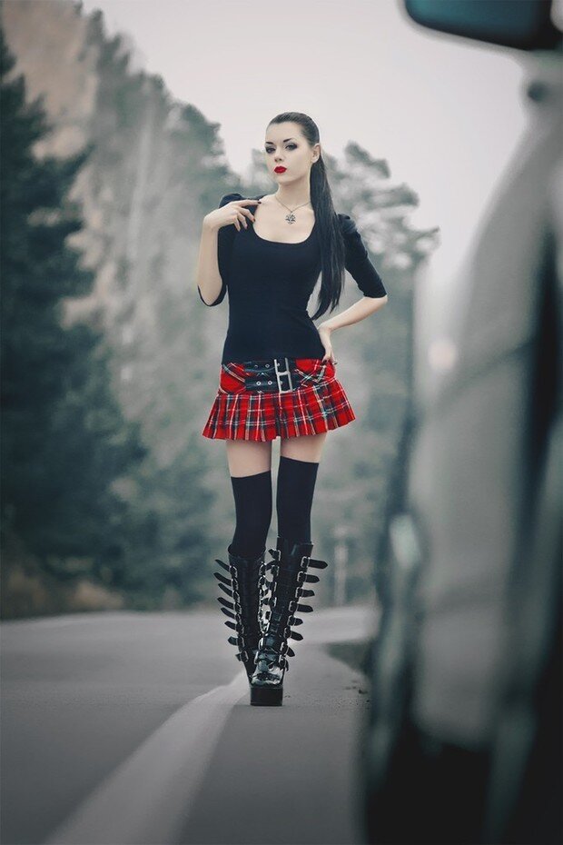 #sexy #goth #schoolgirl #hottie #pale #beautiful #emo #uniform #plaidskirt #boots #fetish #lovely #young #catholic #slut #hot #naughty #babe picture