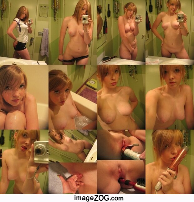 Emo babe fucks a curling iron. picture