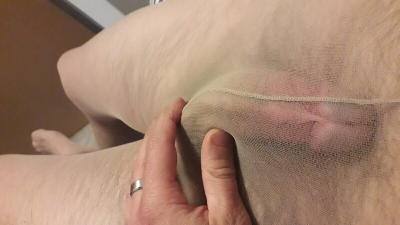 Hard cock in pantyhose picture