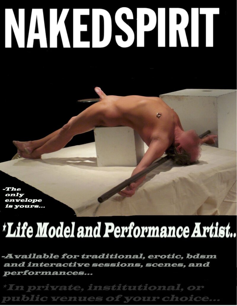 Male life model, exhibitionist, performer exploring masochistic exhibitionism. picture