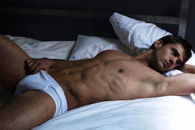 Hot gay sleeping on bed picture