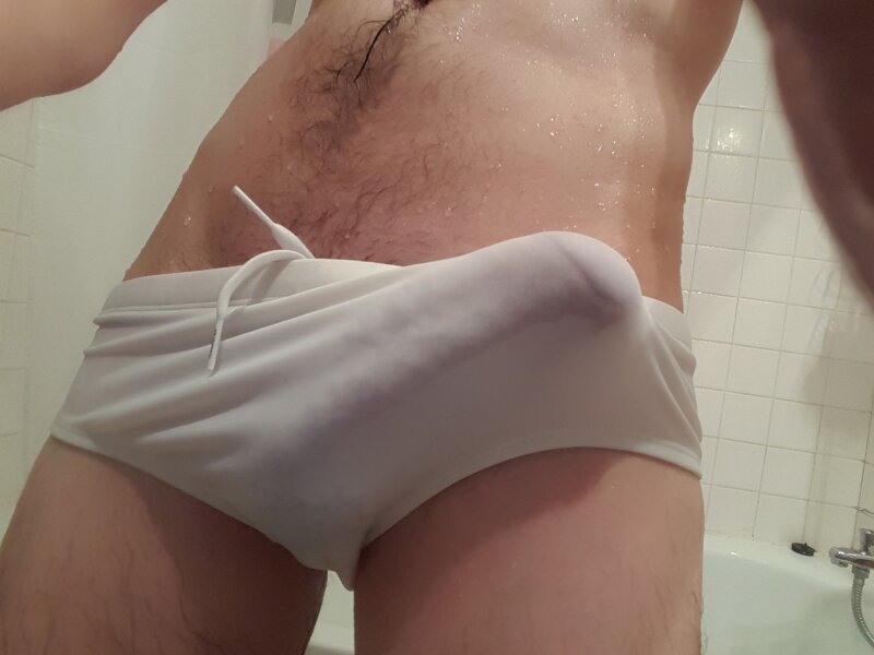 Wet white speedo bulge picture