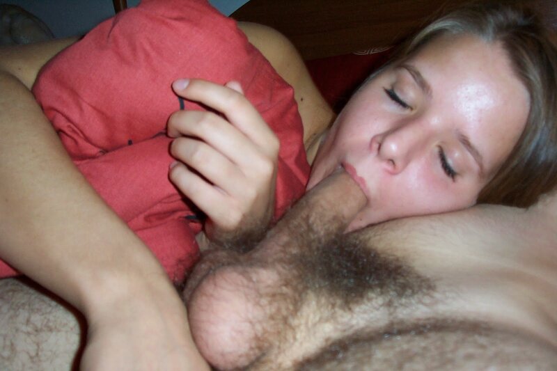 Sexy teen sucks a big hairy dick picture
