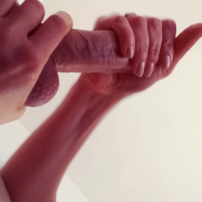 Wife massaging my dick picture