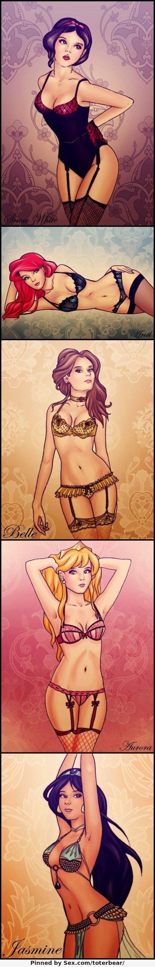 Disney prensesleri modern pin-up'lar olarak picture