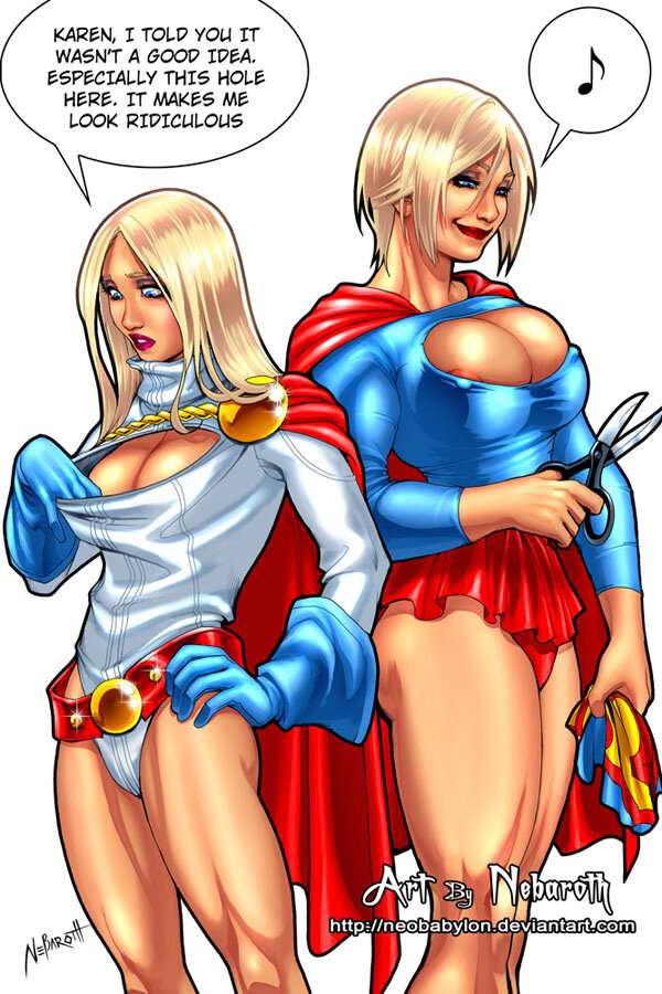 Supergirl/Power Girl costume swap shenanigans by Nebaroth picture