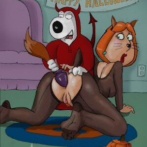 Lois Griffin lets Brian put a big toy deep inside her tight ginger MILF asshole. picture