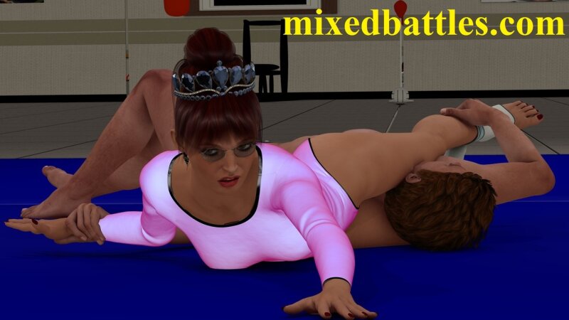 Mixed wrestling woman wins picture