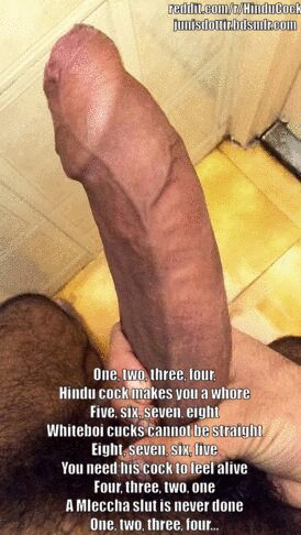 Huge Hindu Cock with helpful rhyme picture