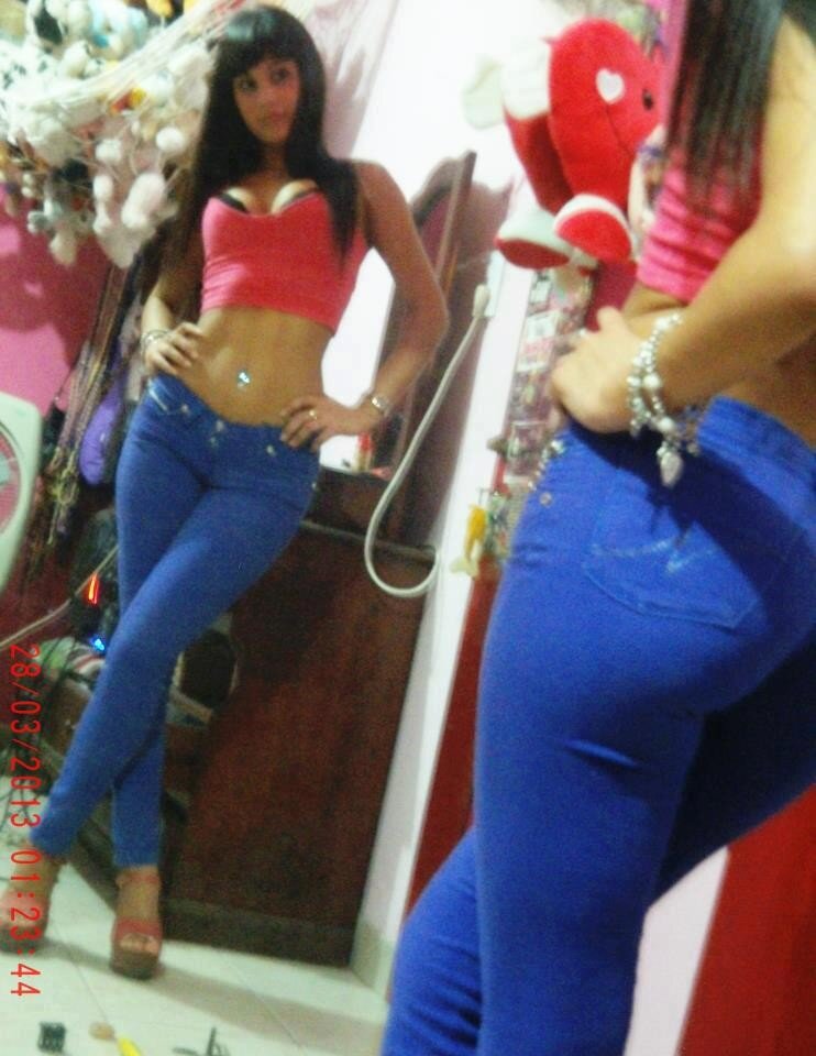 Sexy latina in front of a mirror picture