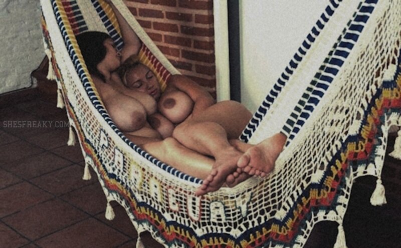 A Pair of Big Tit Beauties in a Hammock picture