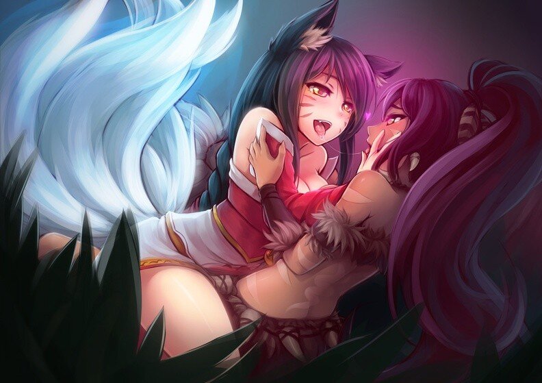 Ahri & Nidalee lesbian action picture