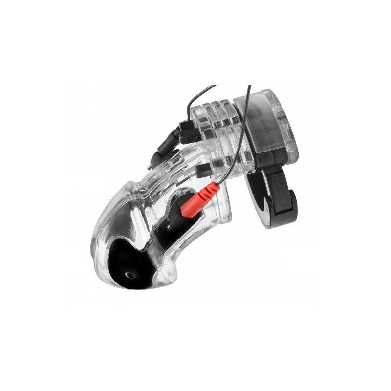 This e-stim chastity cage is full of electrifying features, making it a must-have for fans of control play and electro play alike! The cage picture