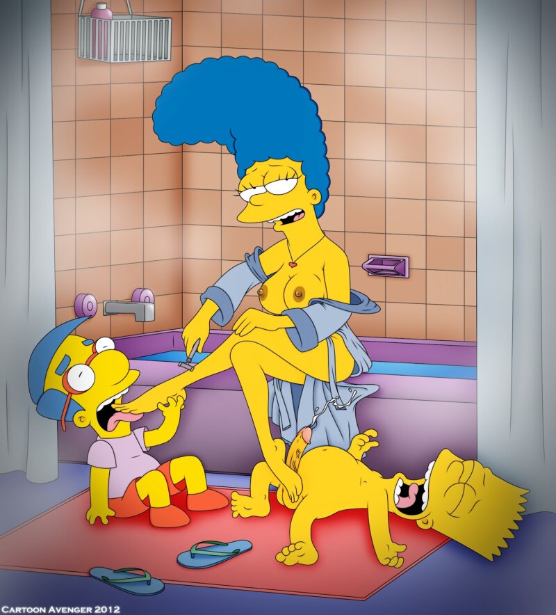 Bart cuming from marge's feet picture