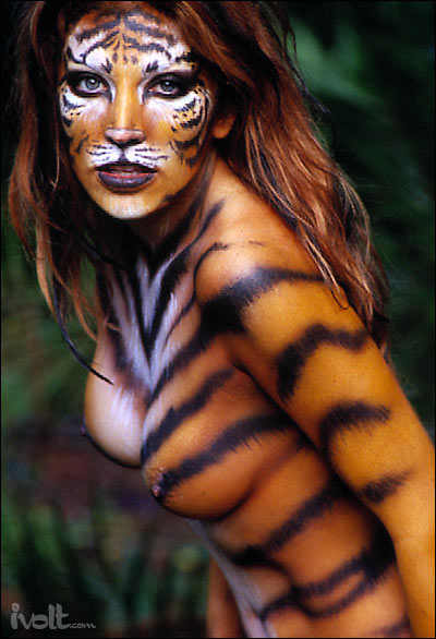 Angelica bridges body painted as a tigress picture