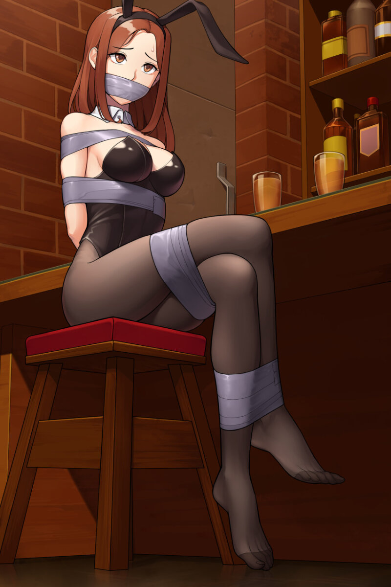 目前，Bunnygirl有点捆绑，在酒吧招待客人[GBeeee] picture