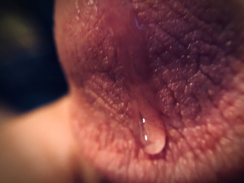 Pre cum closeup picture