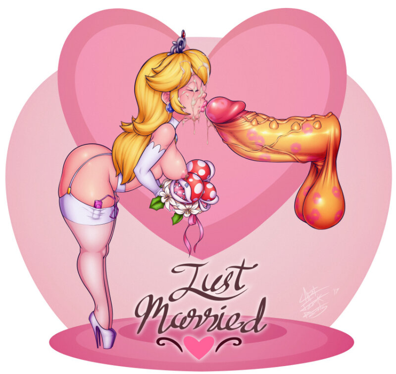 ass bent_over blonde_hair bouquet bowser breasts bride captainjerkpants cheating cum cum_on_hair curvy facial female garter_straps high_heels huge_cock jewelry kiss large_breasts large_penis 립스틱 lipstick_mark long_hair nintendo nipple_piercing nipple picture