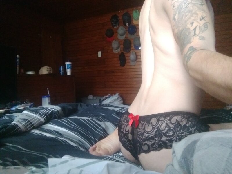 Lace panties, nice ass, hard cock picture