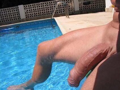 Huge cock by pool picture