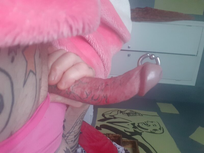 hot male with huge prince albert tattooed penis picture